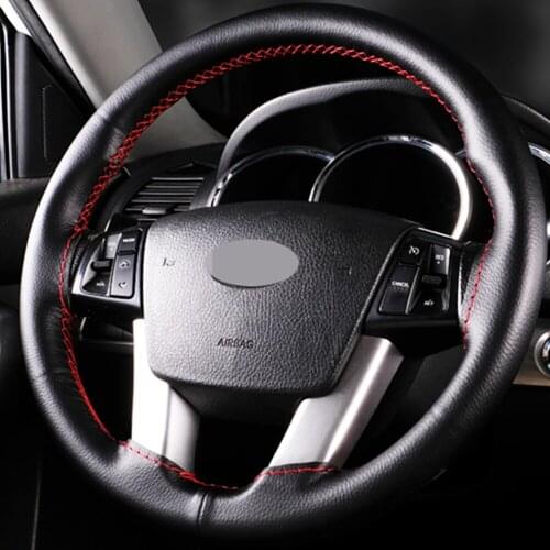GSEENF Steering Wheel Covers Universal Artificial leather material 37/38cm With needle and thread Car Internal accessories