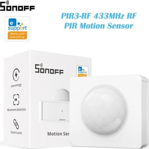SONOFF Small PIR3-RF 433MHz RF PIR Motion Sensor Dual-mode Switching Alarm Notification eWelink APP Work with SONOFF RF Bridge