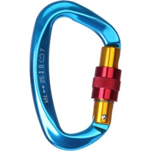 Rock Climbing Carabiner 25K Lock D-shape Buckle Outdoor Protection Equipment Climbing Ring Holder Accessories