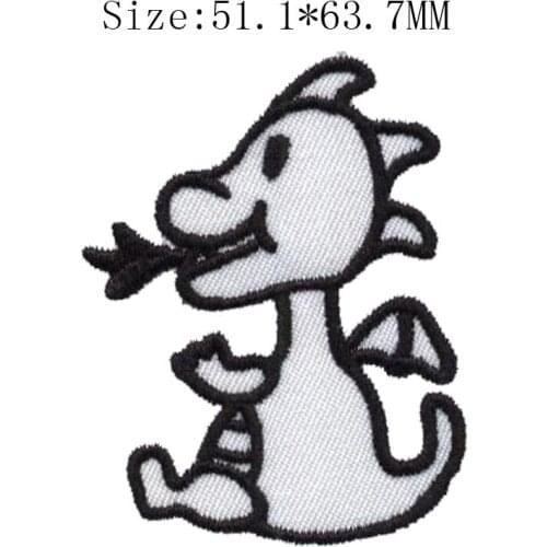 Lovely mouse 51.1MM wide embroidery patch for sunny days/cheerfully/Black color white white fabric