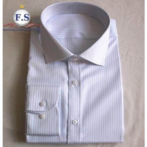 Made to measure 100s WRINKLE FREE MEN DRESS SHIRT WITH STRIPE PATTERN, LONG SLEEVE