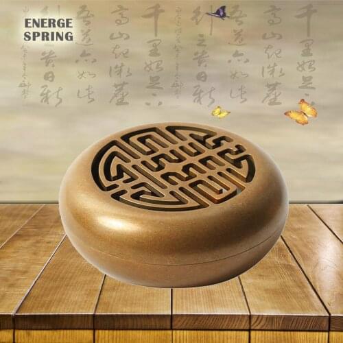 Pure Copper Small Incense Burner Portable Incense Box For Car Brass Incense Seal Furnace Coil Incense Burner For Home Decor