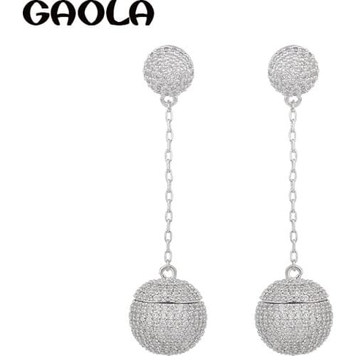 2017New Hot sale AAA Cubic Zirconia Classic Round Stud Earrings for Special Gift Jewelry GLE5367