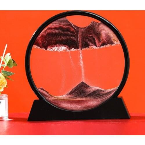 Quicksand Painting Figurine Living Room Decoration Hourglass 3D Natural Landscape Flowing Sand Picture Moving Grit Hourglass