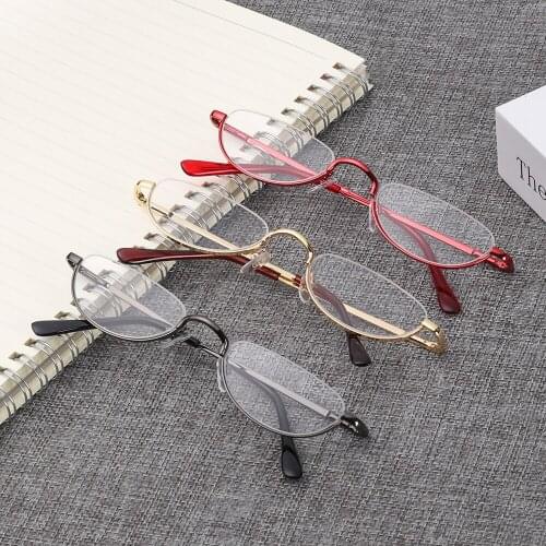 New Fashion Unisex Metal Spring Hinge Reading Glasses Half Frame Ultra Light Resin Eyeglasses Vision Care Glasses+1.00~+4.0