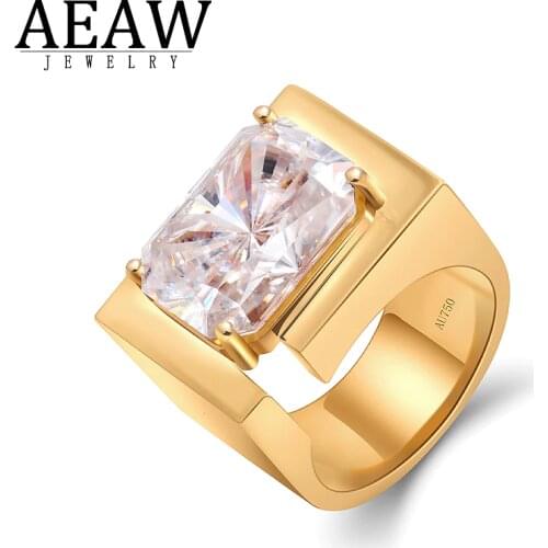 14k Yellow Gold DF Color VVS1 Radaint Excellent Cut 12.0carat 12*16mm Moissanite Wedding Band Ring for Men Party Ring