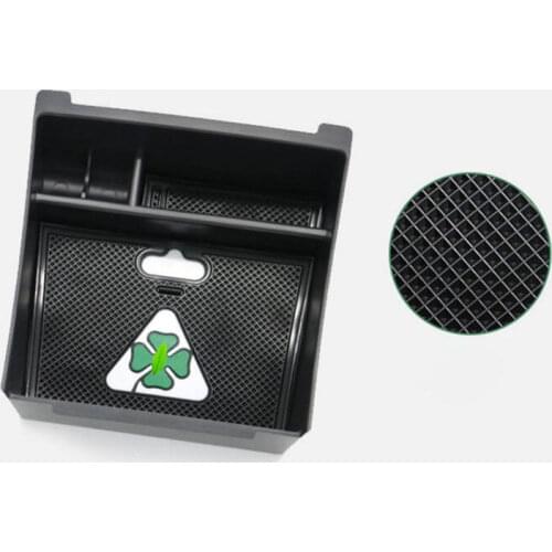 Pcmos 2020 Car Center Console Armrest Storage Box Case Holder For Alfa Romeo Giulia 2017 Interior Parts Armrests Stickers Black
