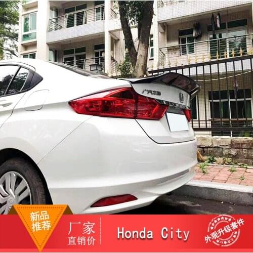 Suitable For Honda City Spoiler RXi True Gloss Carbon Fiber Rear Sports Parts Body Kit Trunk Modification 2015-20