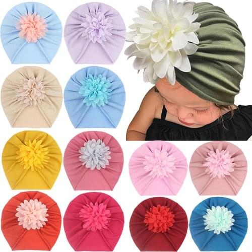 Baby Kids Child Toddler Infant Elastic Indian Cotton Hollow Flower Turban Hats Bandana Hairband Head Wrap Cap Band Accessories