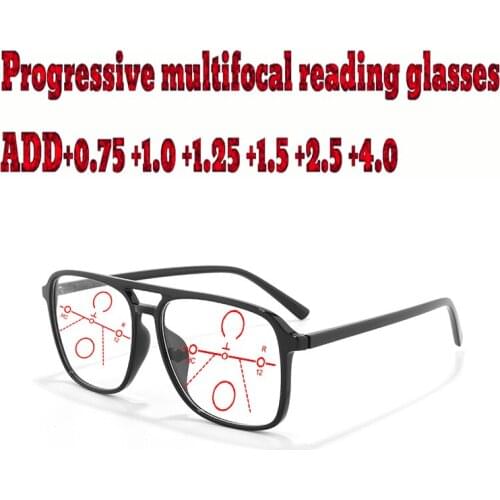 Progressive Multifocal Anti Blue Light Reading Glasses Large Size Men Women High Quality +1.0 +1.5 +1.75 +2.0 +2.5 +3 +3.5 +4