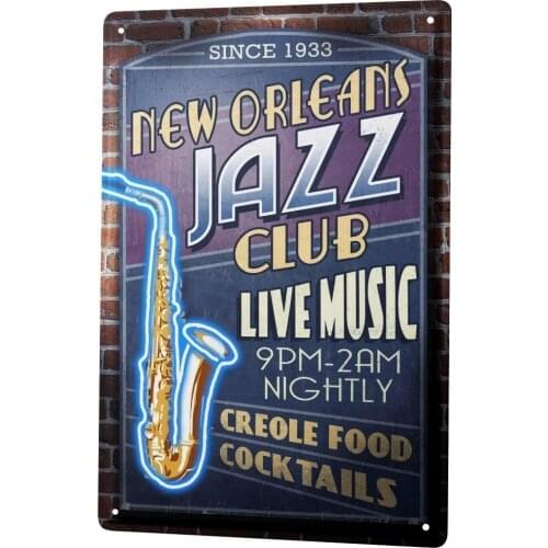 SINCE 2004 Tin Sign Metal Plate Decorative Sign Home Decor Plaques Travel Kitchen Jazz New Orleans