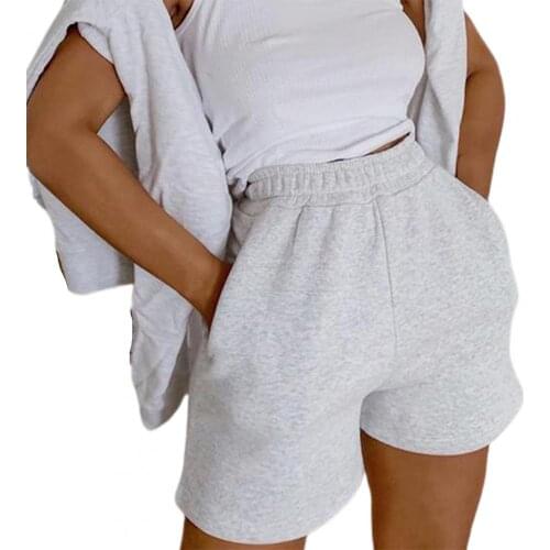 Womens shorts Summer Solid Slim High Waist Wide Leg Shorts for Sports Casual Loose Shorts Fashion Streetwear шорты широкие