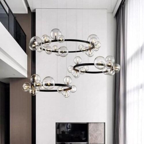 Nordic living room lamp simple modern atmosphere light luxury bubble dining room chandelier