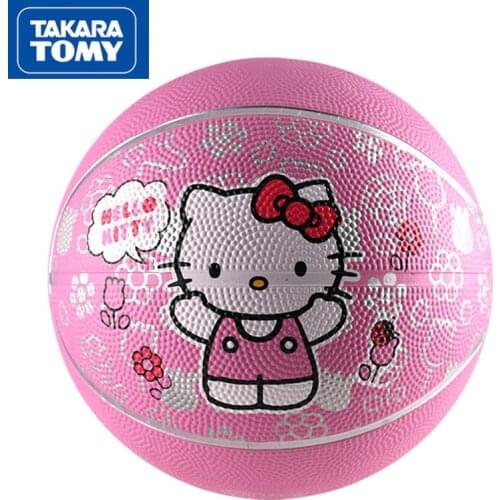 TAKARA TOMY cute cartoon Hello Kitty childrens basketball simple kindergarten special practice bounce ball bouncing toy ball