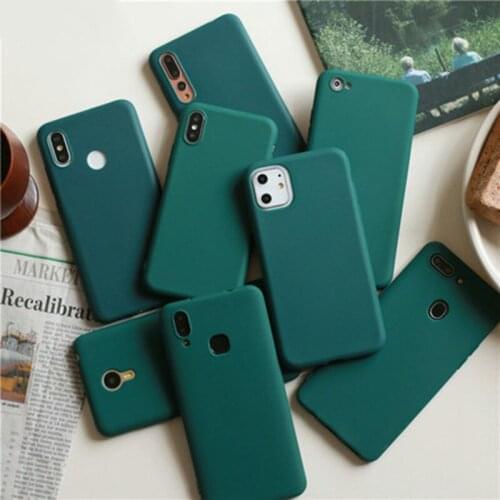 Dark Green Matte Phone Case For xiaomi redmi note 9 8 7 6 5 4 Pro 8a 7a 6 6A 5 5A 5 Plus 4A 4X S2 9A 9C Silicone Soft TPU Cover