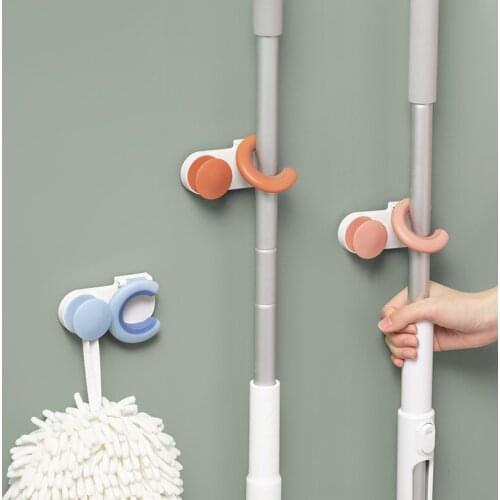 Mop Bucket Hanger Broom Hanger And Mop And Broom Holder Bracket Adhesive Rack Organizer Clips For Wall Mounted Single