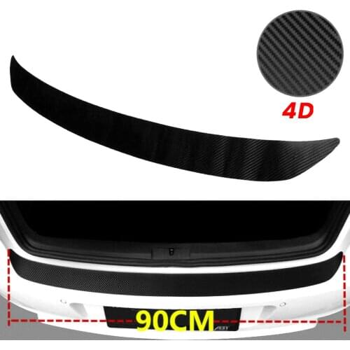 Car SUV Rear Bumper Sill Protector Plate Rubber Cover Guard Pad Moulding Trim Carbon Fiber Protect Cover Anti-crash Accessories