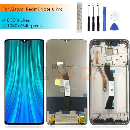 For Xiaomi Redmi note 8 Pro lcd Display Touch Screen Digitizer Assembly +Frame For Redmi note8 pro lcd Replacement Repair Parts