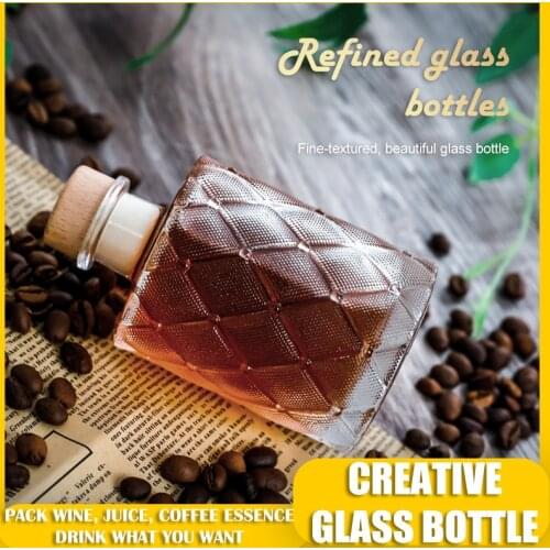 180ML Retro Creative Glass Bottle Store Coffee Wine Drink Glass with Stopper Drinking Jug Travel Beverage Tour Drinkware