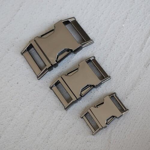 20 Pcs 15/20/25mm Gun Black Metal Side Release Curved Belt Buckle for Bag DIY Paracord Buckles Bracelet Trinket Bracelet