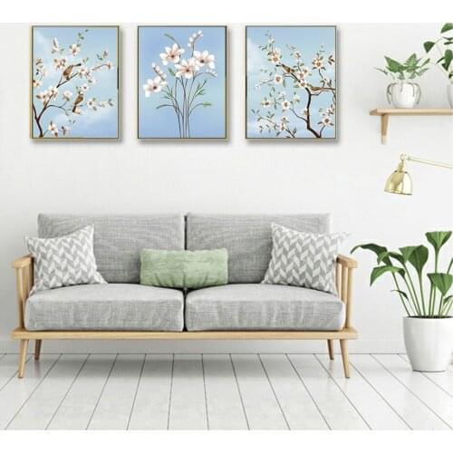 3 Piece Orchid Flowers Bird Canvas Paintings Nordic Wall Art Pictures Poster Prints For Living Room Home Decoration