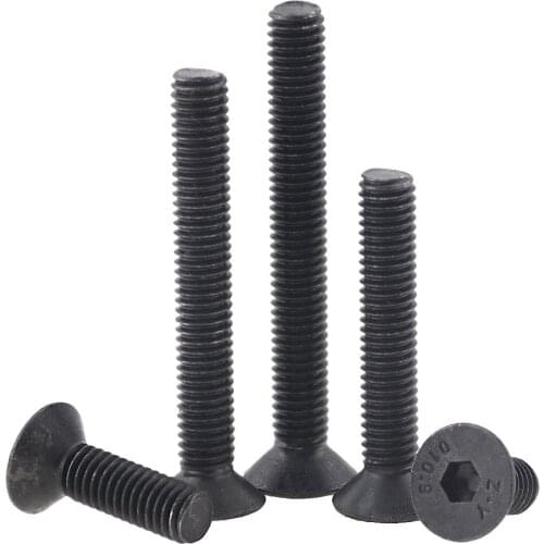 30PCS M2x5 6 8 10 12 16 Hexagon Socket Flat Countersunk Head Screw Carbon Steel Hex Socket Bolts Machine Screw DIN7991 M2*5 M2*8