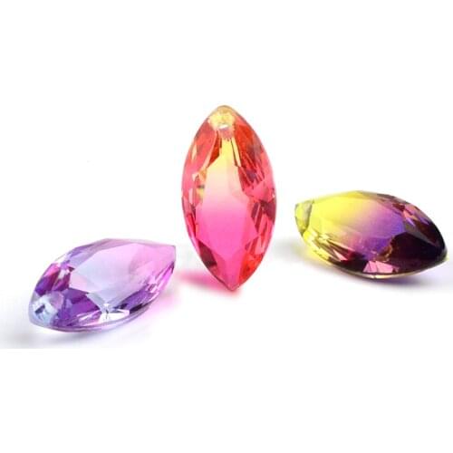 40 pcs of 2 tourmaline color sewn on rhinestones, with shiny single hole seam stone pendant, suitable for DIY clothes