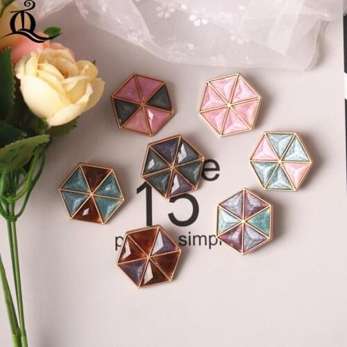 TQ 5pcs Square Metal buttons clothing accessories needlework Sweaters Crafts Handwork Clothing clothing accessories DIY