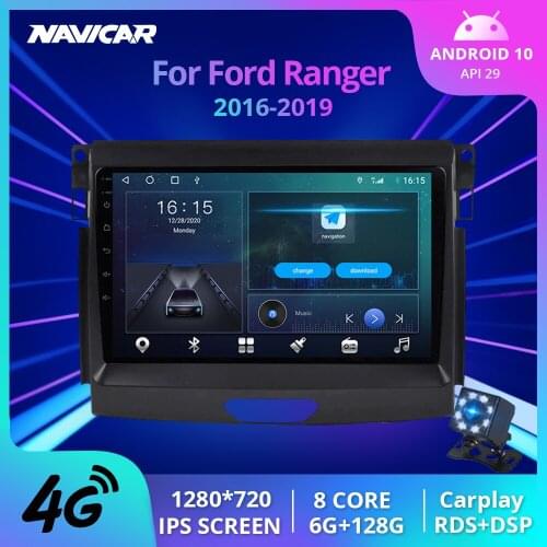 NAVICAR 2Din Android10.0 Car Radio For Ford Ranger 2016-2019 Stereo Receiver GPS Navigation Auto Radio Car Multimedia Player IGO
