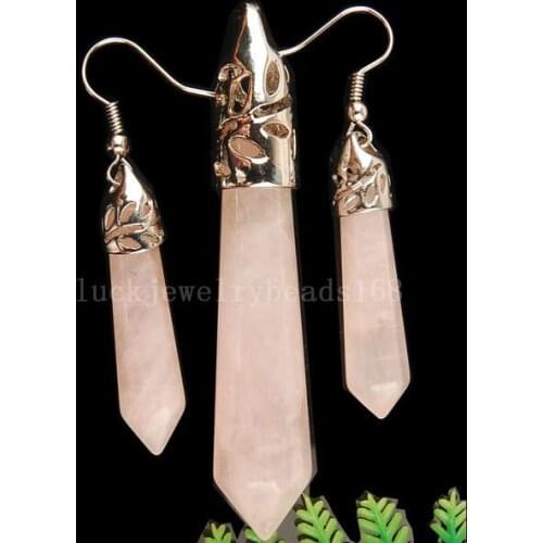 Free Shipping Women Fashion Jewelry Pink Crystal Pendant Bead Earrings Pair 1Set C2148