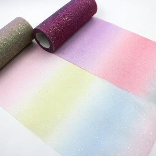 10yards Glitter Rainbow Tulle Rolls Birthday Party Decoration Sparkly Organza DIY Craft Tutu Skirt Wedding Decoration Tulle