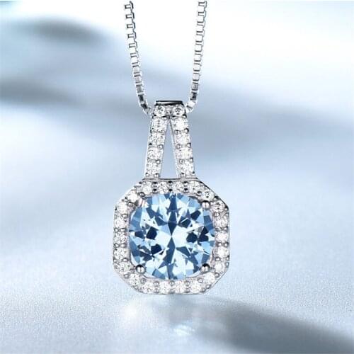 Solid 925 Sterling Silver Necklaces Zircon Created Emerald Gemstone Pendant Choker Necklace Womens Neck Chain Fine Jewelry Gift