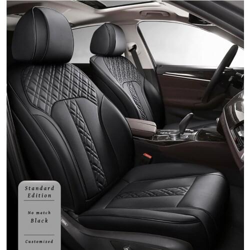 Black Genuine Leather Car seat covers For dodge journey caliber challenger ram 1500 durango nitro accessories