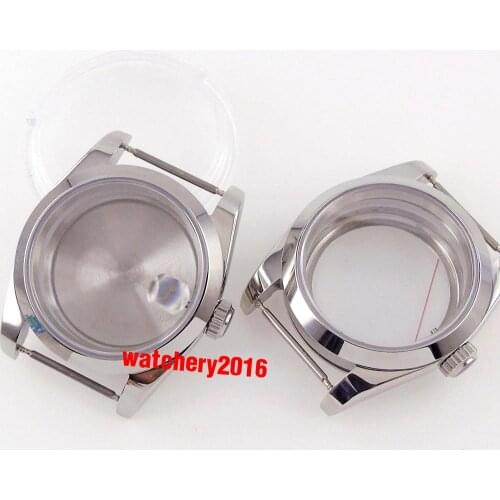 36mm Mens Watch Case 316L Sapphire Glass Fit For NH35 NH36 Miyota 8215 DG 2813 Automatic Movement Polished Glass/Steel Back