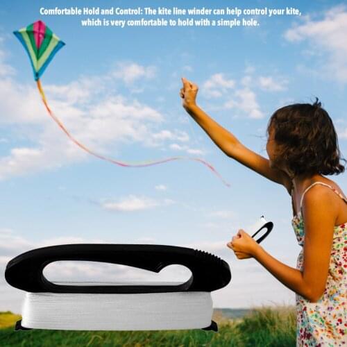 Black Kite Thread Winder with 100 Meters Flying Kite Line D Shape Plastic Kite Line Board Flying Kites Line Outdoor Toys