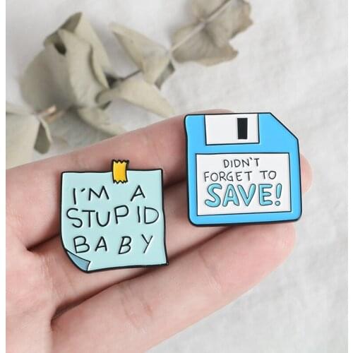 5 styles Stupit Baby Enamel Pin Cuter than you I am yours Kawaii Letters Lapel Pins Message Note Badges Gift for Friends