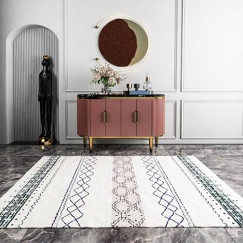 Nordic Style Geometric Pattern Carpet Anti Slip Chenille Fabric Home Rug For Living Room Bedroom Floor Mat Bohemian Rug 160X230