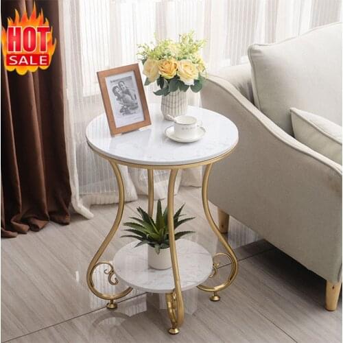Marble Round Coffee Table with Two Layer for Living Room Tea Table mesa de centro beistelltisch mesa auxiliar