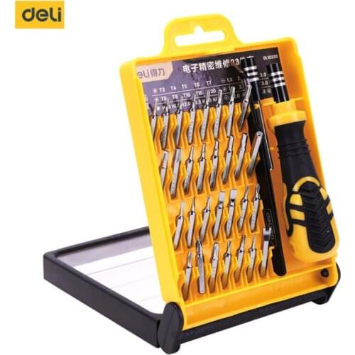 Deli Electronic Precision Repair Screwdriver Set Repair Tool Screw Driver Bits Hex Bit Handle Mobile Phone Repair Screwdrive Kit