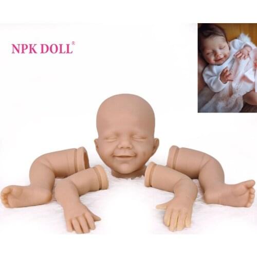 NPKDOLL Reborn Baby Doll 18 Inches April Small Face Lifelike Bebe Reborn Vinyl Unpainted Unfinished Doll Part DIY Blank Doll Kit