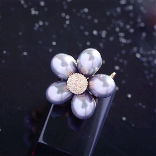 OKILY Cute Alloy Pearl Flower Lapel Pin for Women Hat Shirt Clothes Collar Pins Mini Sunflower Brooches Accessories Jewelry