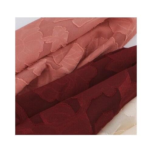 Peony jacquard chiffon fabric 80g polyester chiffon fabric womens plain dress shirt Hanfu fabric