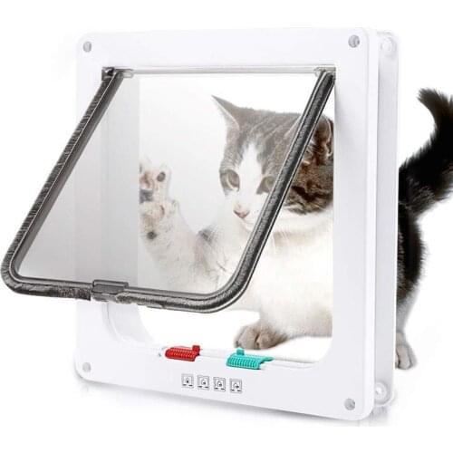 Small Dog Gate Cat Flap Pet Door Gate Pet Cat Door Safety Dog Cat Flap Door Pet Cat Gate Security Flap Door For Animals Plastic