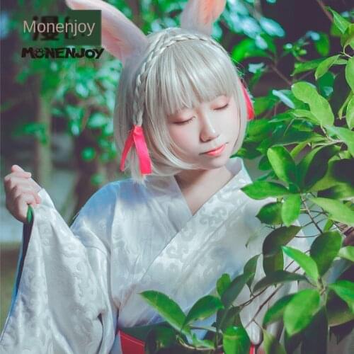 YOYOCOS Game Onmyoji Cosplay Dress Rabbit Cosplay Dress Kimono Halloween Carnival Party Cosplay Wig Props
