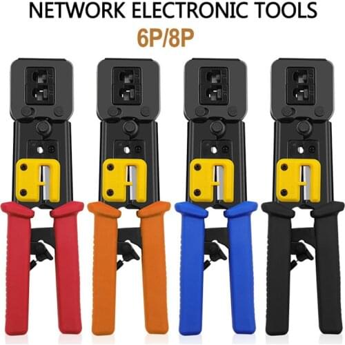 1PCS Network Cable Pliers Crimping Pliers Crimping Tool Ethernet Network LAN Cable Crimper Cutter Stripper Plier Modular 8P 6P
