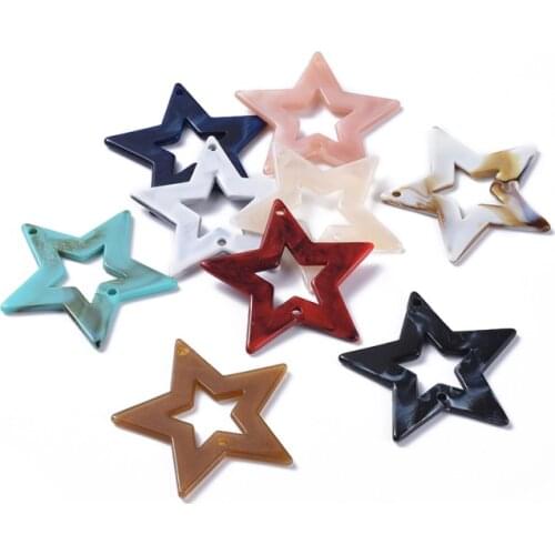20pcs/10pcs Acrylic Charms Imitation Cloud Style Star Earring Pendant Charms Mixed Color for DIY Craft Jewelry Making