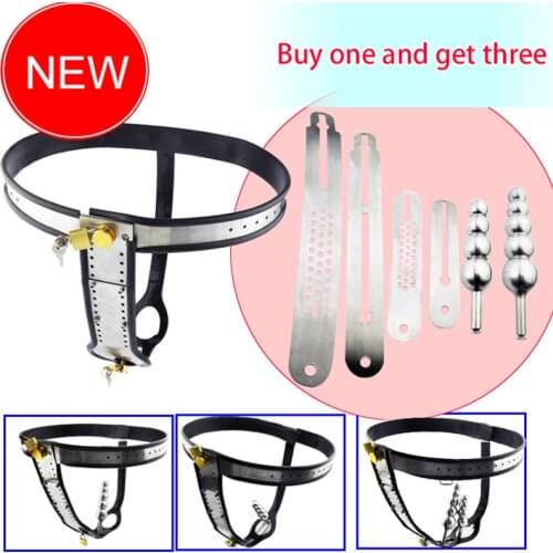 Female Chastity Belt,Stainless Steel Chain Chastity Device Beads Vagina Anal Plug Masturbation Fetish Bdsm Sex Toys For Women