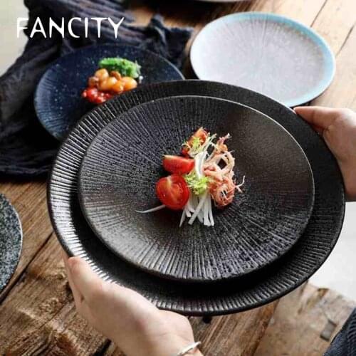 FANCITY Sushi plates, home creative ceramic plates, dishes, salad plates, restaurant steak plates
