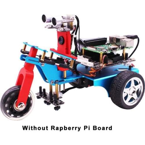 Raspberry Pi 4 Trikebot Smart Robot Kit with WIFI Camera + Wireless Video Programming Electronic Robot for Raspberry Pi 4B/3B