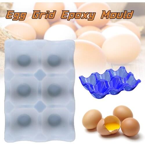 Silicone Egg Holder Rack Mold 6-compartment egg storage box mold crystal epoxy resin for Egg Tray Kitchen Decoration craft art